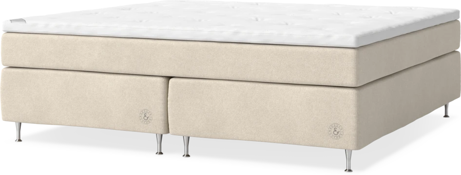 Cape Farewell Comfort - Kontinentalsäng, dubbelsäng med bäddmadrass och sängben - Beige