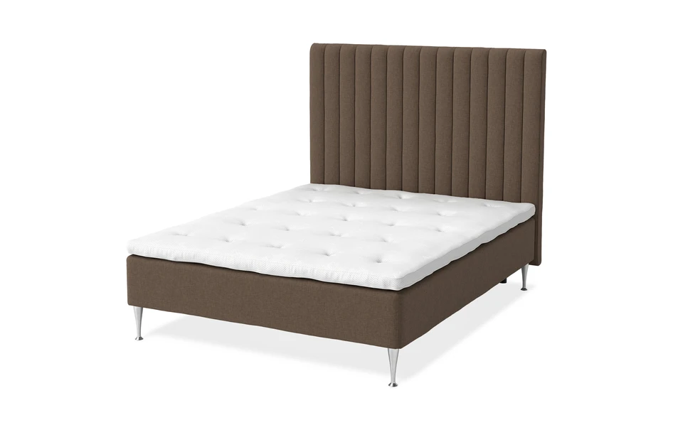 Sense Delux - Ramsäng, dubbelsäng med bäddmadrass Dream Delux vit, 160 cm - Brun