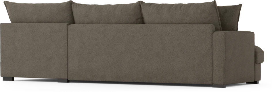 Mila - 3-sits soffa med divan höger, hel dyna - Brun
