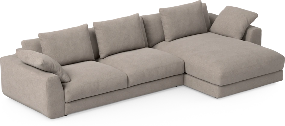 Amie - 3-sits med schäslong höger - Beige