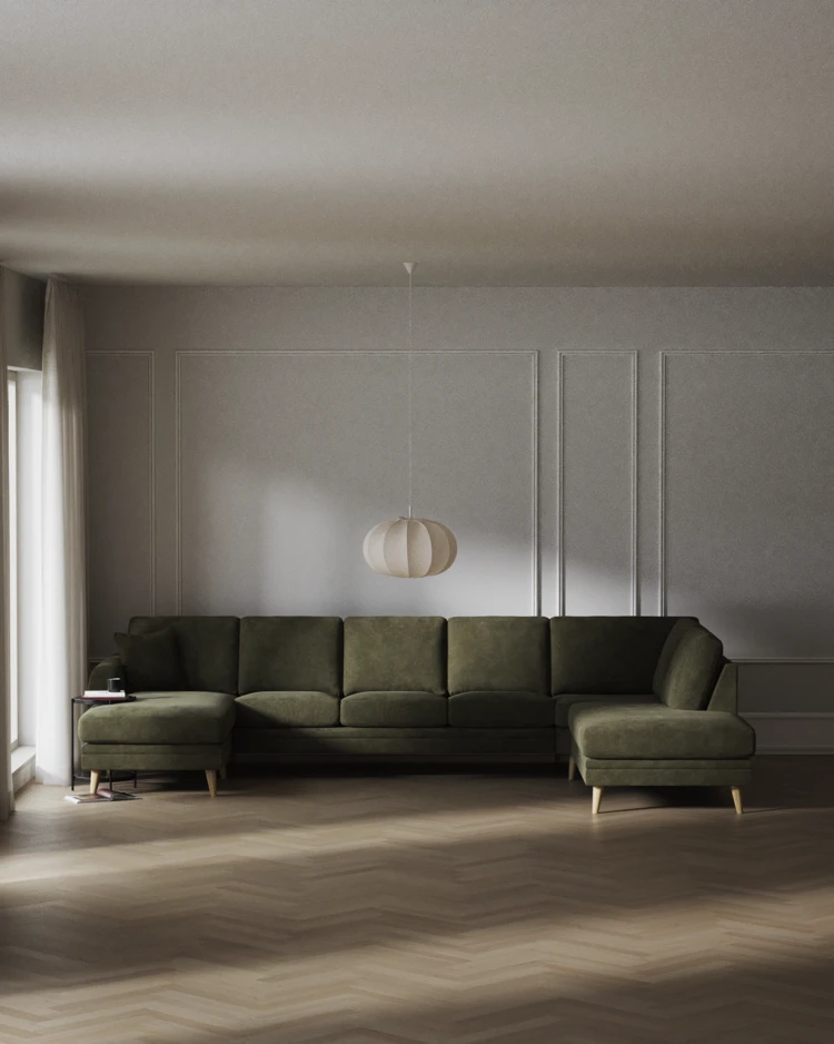 Eden - 3-sits soffa med schäslong vänster och divan höger - inspiration