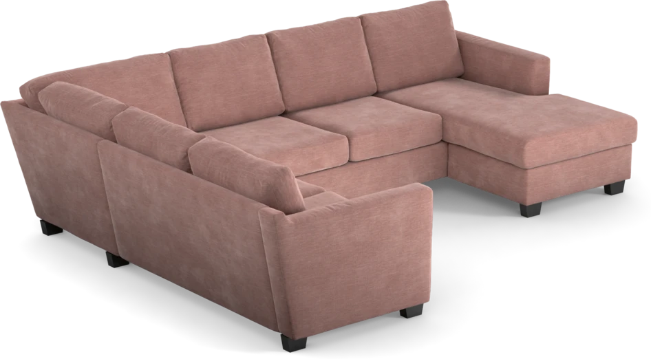 Friday - Hörnsoffa, 2+3-sits med schäslong höger - Rosa