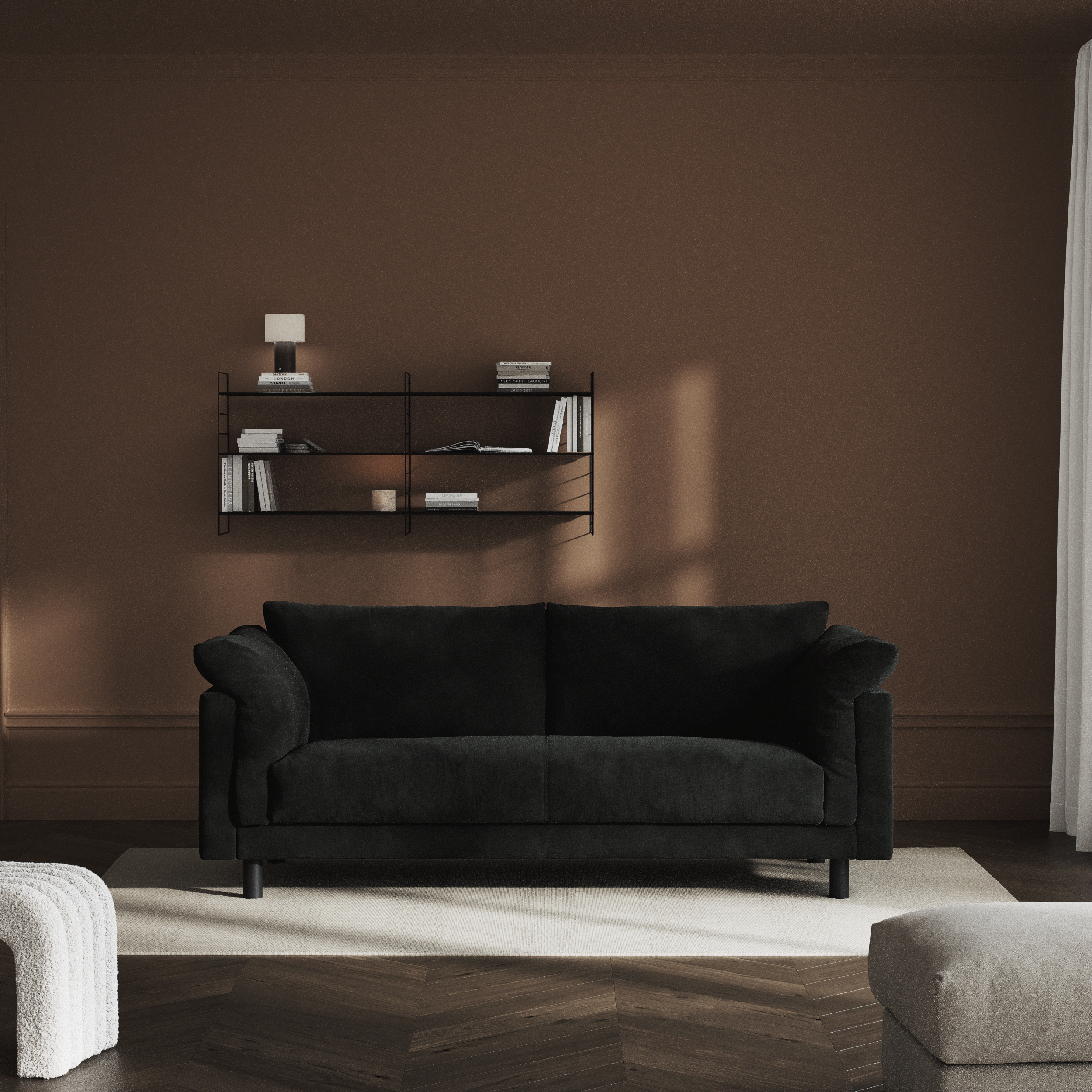 Cherrie - 2,5-sits soffa, hel dyna, fast klädsel - inspiration
