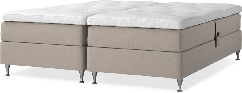 Delux Sense - Ställbar säng, dubbelsäng med bäddmadrass - Beige
