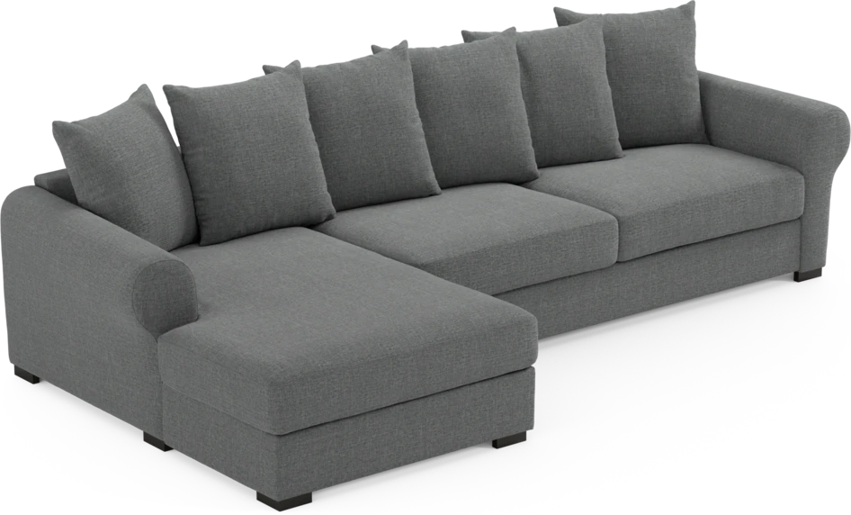 Town - 3-sits soffa med schäslong vänster - Grå
