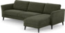 Bridge - 3-sits soffa med schäslong höger - Grön