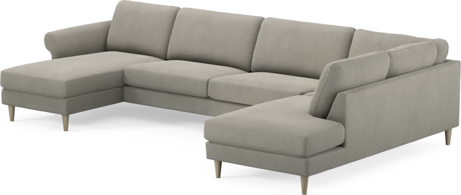 Bridge - 3-sits soffa med schäslong vänster och divan höger - Grå