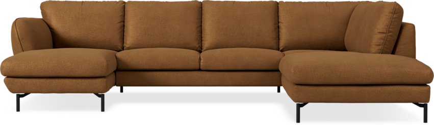 Madison Lux - 2-sits soffa med schäslong vänster och divan höger - Brun