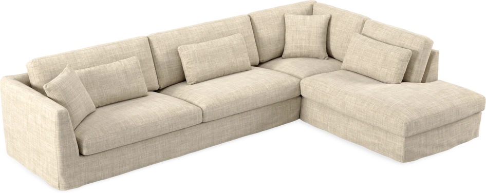 Willow - 4-sits soffa med divan höger, med kappa - Beige