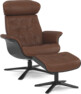 Timeout - Fåtölj och fotpall pikérad - Brun