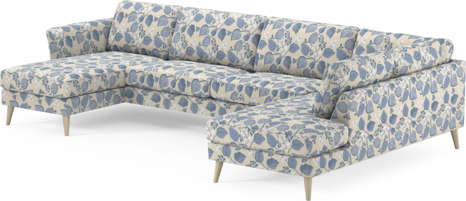 Bridge - 3-sits soffa med schäslong vänster och divan höger - Blå