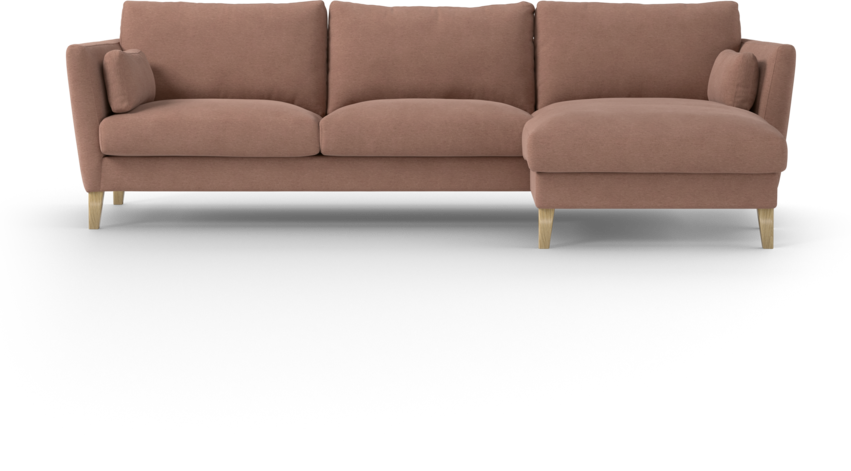 Winston - 3-sits soffa med schäslong, vändbar - Rosa