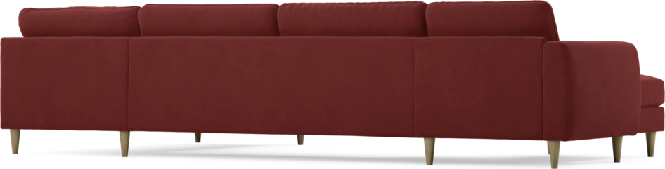 Bridge - 3-sits soffa med schäslong vänster och divan höger - Röd