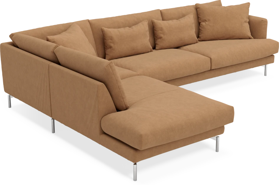 Harper - 3-sits soffa med divan vänster - Gul