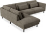 Willow - 3-sits soffa med divan vänster, fast klädsel - Brun