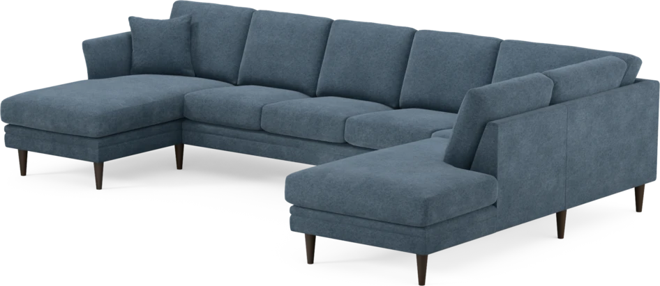 Eden - 3-sits soffa med schäslong vänster och divan höger - Blå