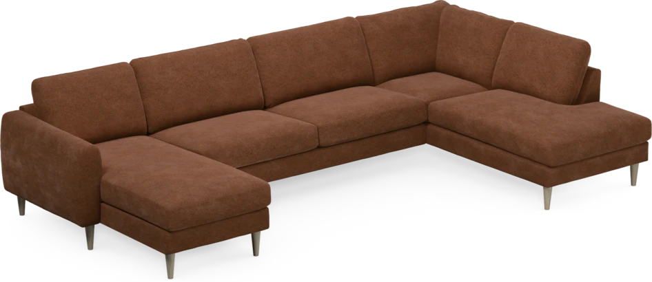 Bridge - 3-sits soffa med schäslong vänster och divan höger - Orange
