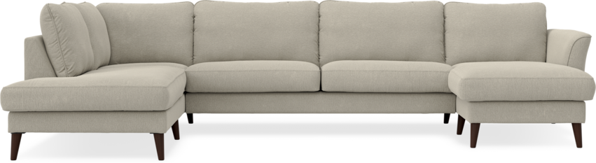 Bridge - 3-sits soffa med divan vänster och schäslong höger - Brun