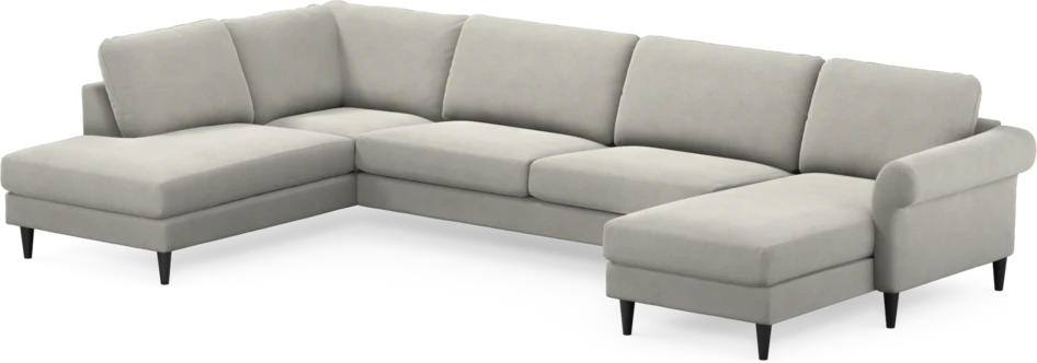 Bridge - 3-sits soffa med divan vänster och schäslong höger - Grå