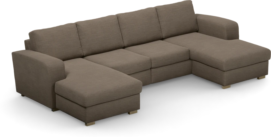 Friday - 2-sits soffa med två schäslonger - Brun