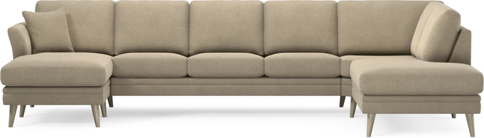 Eden - 3-sits soffa med schäslong vänster och divan höger - Beige