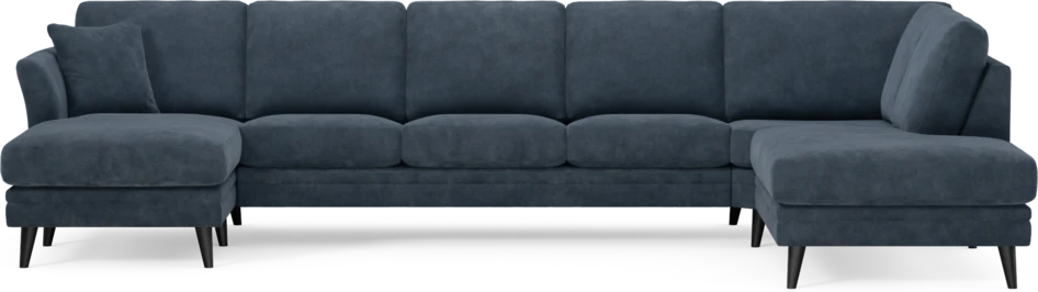 Eden - 3-sits soffa med schäslong vänster och divan höger - Blå