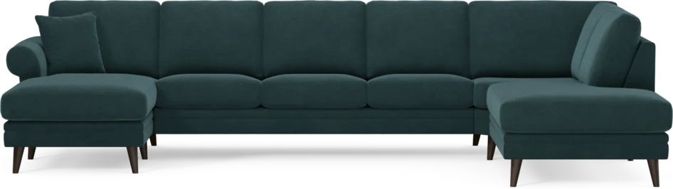 Eden - 3-sits soffa med schäslong vänster och divan höger - Blå