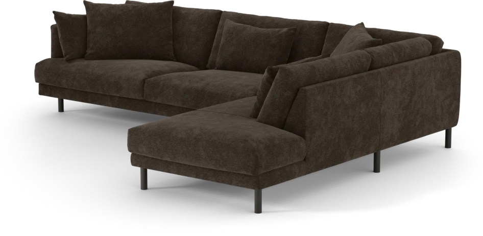 Harper - 3-sits soffa med divan höger - Brun