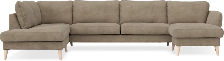 Bridge - 3-sits soffa med divan vänster och schäslong höger - Brun