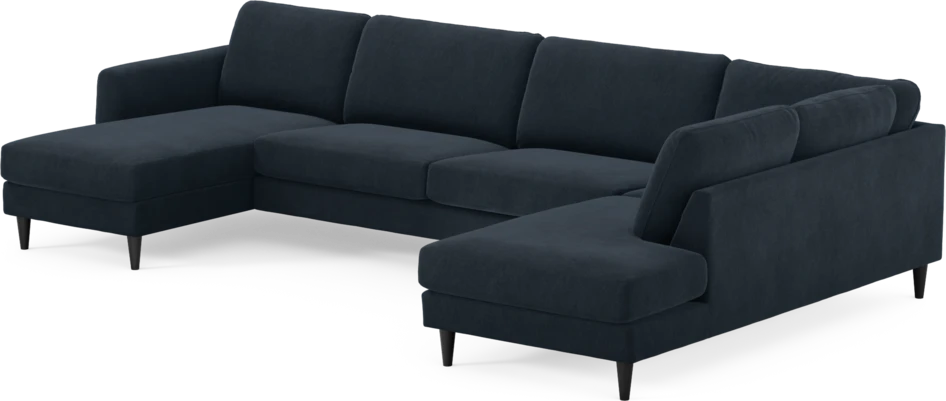 Bridge - 3-sits soffa med schäslong vänster och divan höger - Blå