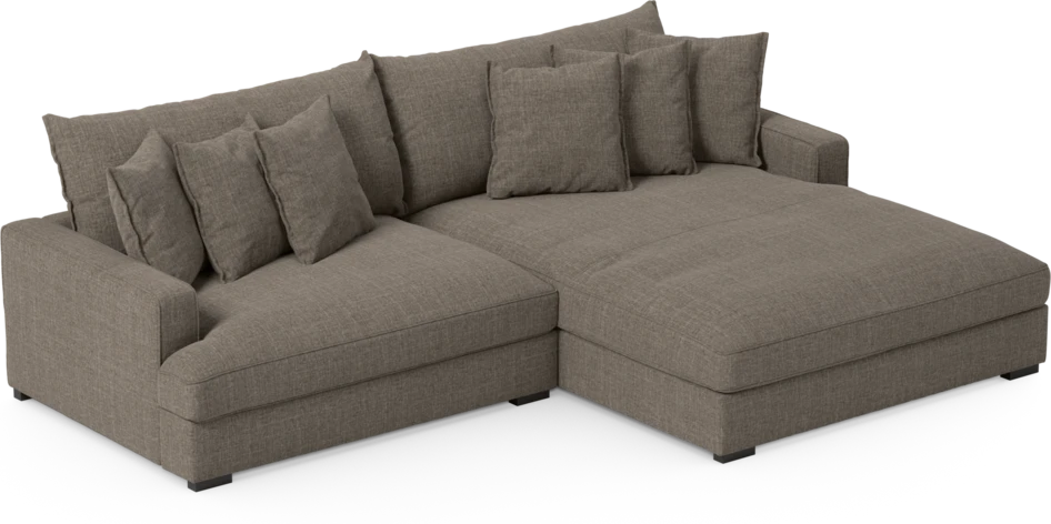 Rossi - 2-sits soffa med schäslong XL höger - Brun