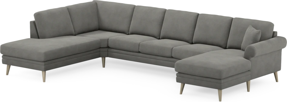Eden - 3-sits soffa med divan vänster och schäslong höger - Grå