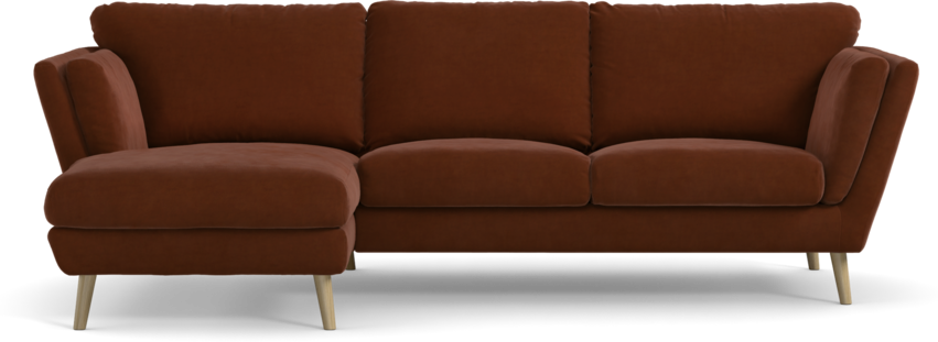 Madison Lux - 2-sits soffa med schäslong vänster - Orange