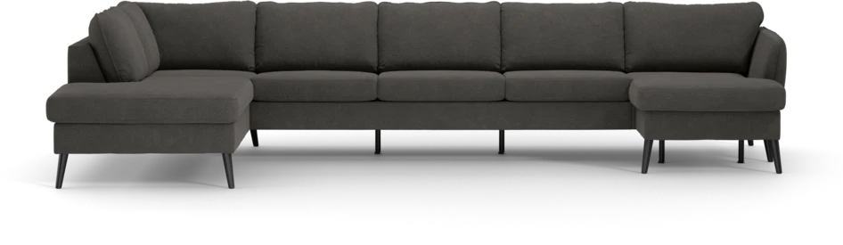 County - 4-sits soffa med divan vänster och schäslong höger - Brun