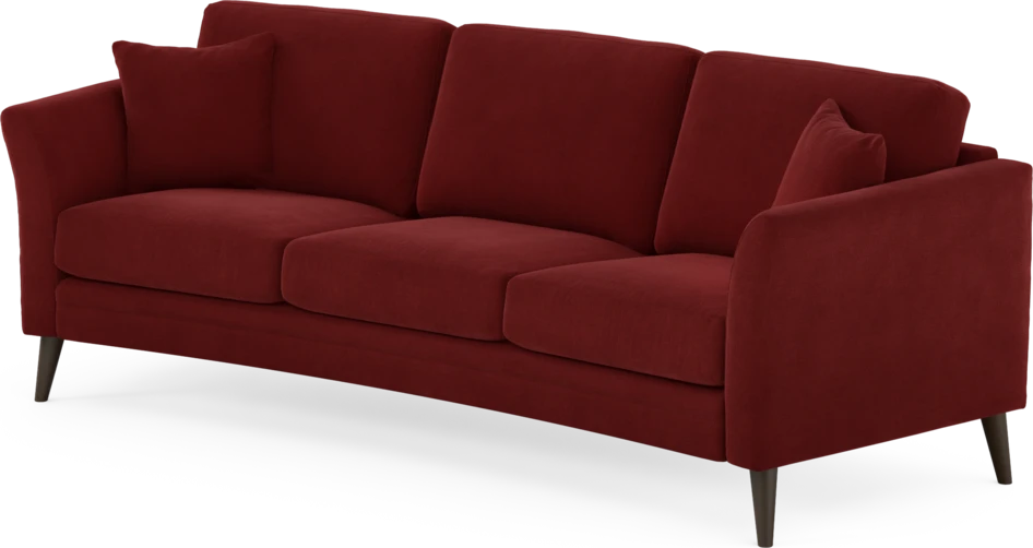 Eden - 3-sits soffa svängd - Röd