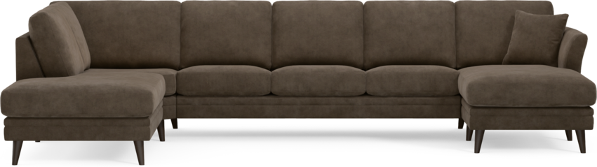 Eden - 3-sits soffa med divan vänster och schäslong höger - Brun