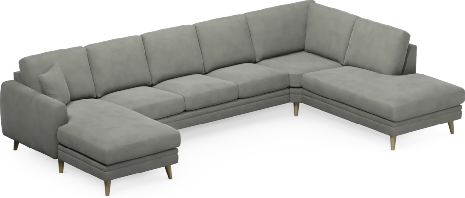 Eden - 3-sits soffa med schäslong vänster och divan höger - Grå