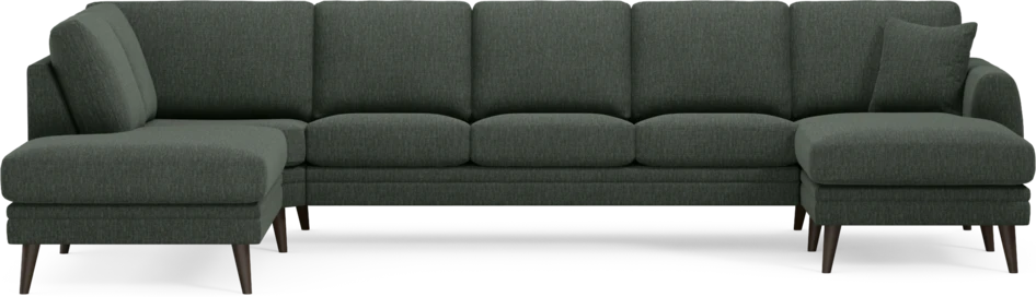 Eden - 3-sits soffa med divan vänster och schäslong höger - Grön