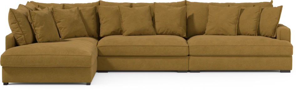 Rossi - 4-sits soffa med divan vänster - Gul