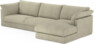 Cherrie klädsel -  3-sits med schäslong höger - Beige