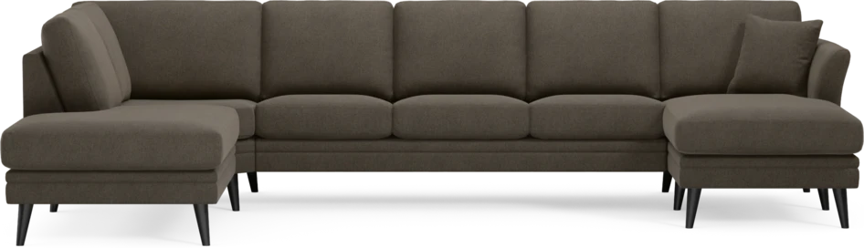 Eden - 3-sits soffa med divan vänster och schäslong höger - Brun