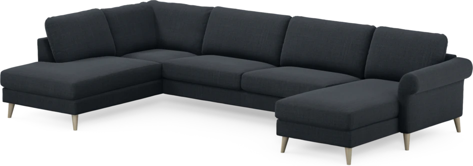 Bridge - 3-sits soffa med divan vänster och schäslong höger - Blå