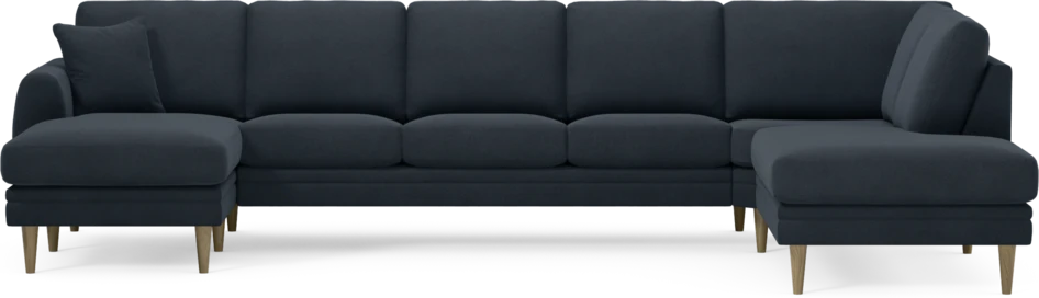 Eden - 3-sits soffa med schäslong vänster och divan höger - Blå