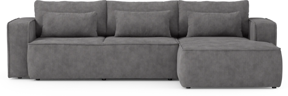 Ide - Bäddsoffa 3-sits med schäslong höger - Grå