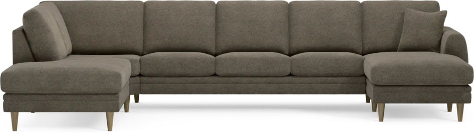 Eden - 3-sits soffa med divan vänster och schäslong höger - Brun