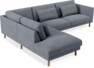 Willow - 3-sits soffa med divan vänster, fast klädsel - Blå