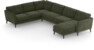 Bridge - Hörnsoffa, 2+3-sits med schäslong höger - Grön