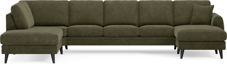 Eden - 3-sits soffa med divan vänster och schäslong höger - Grön