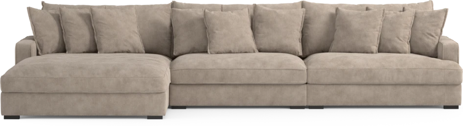 Rossi - 4-sits soffa med schäslong XL vänster - Beige