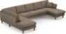 Eden - 3-sits soffa med divan vänster och schäslong höger - Brun